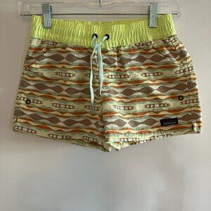 Patagonia Girls Baggie Youth Large Brown & Yellow Size Shorts
